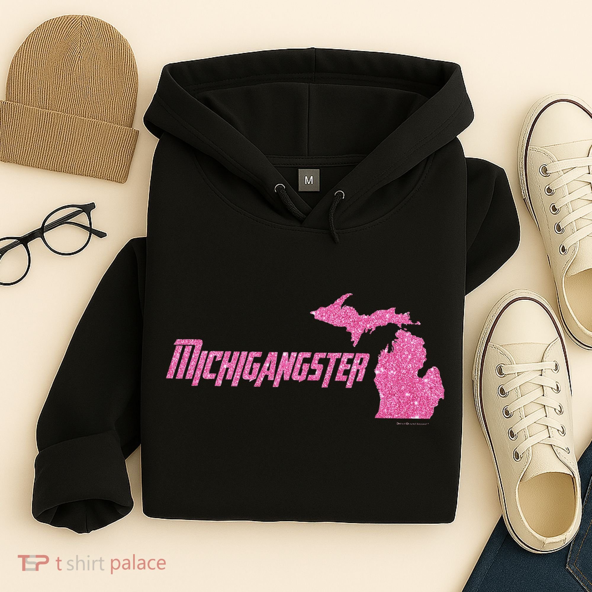 Michigangster Detroit Michigan Midwest Mitten Hoodie