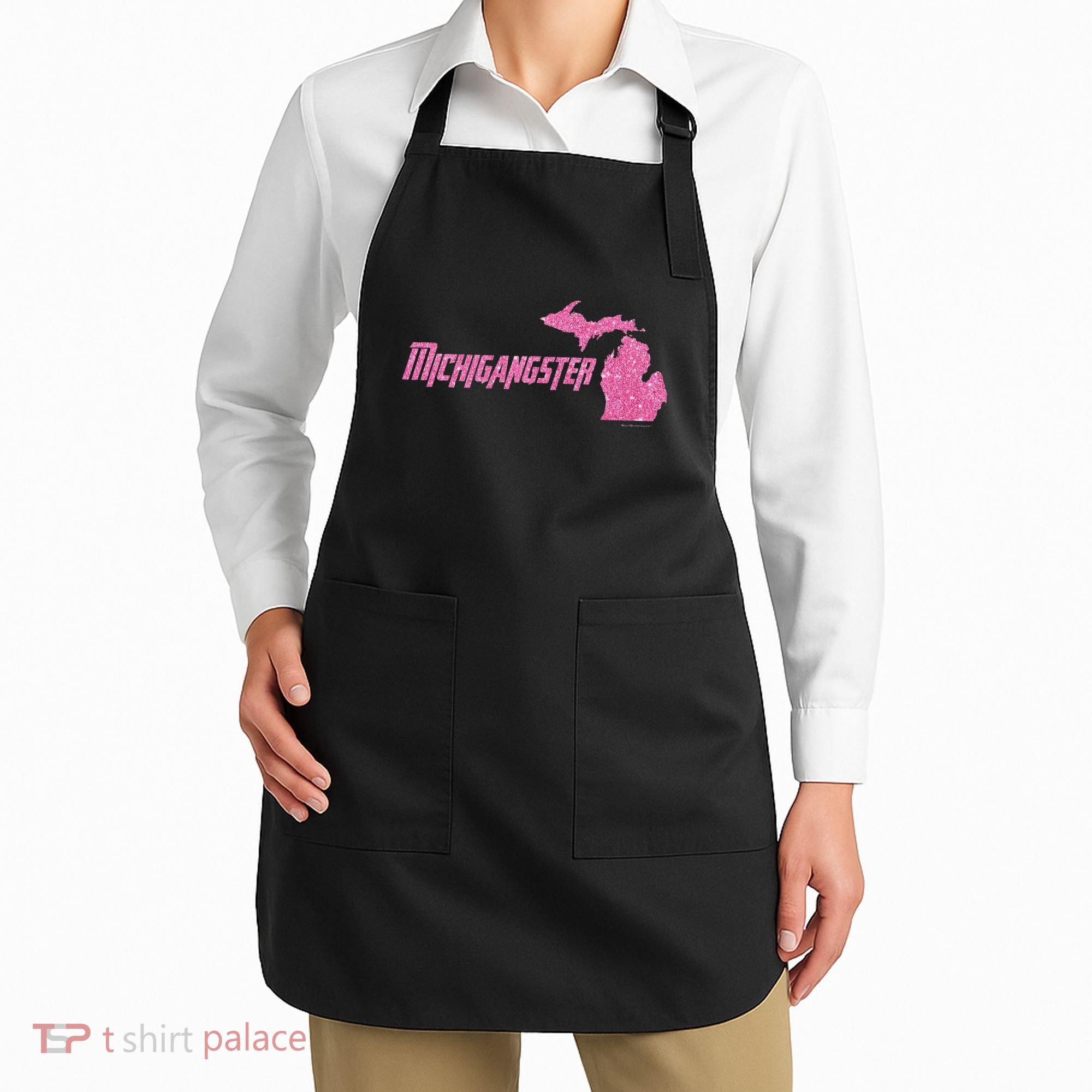 Michigangster Detroit Michigan Midwest Mitten Apron
