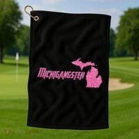 Michigangster Detroit Michigan Midwest Mitten Golf Towel thumb 1