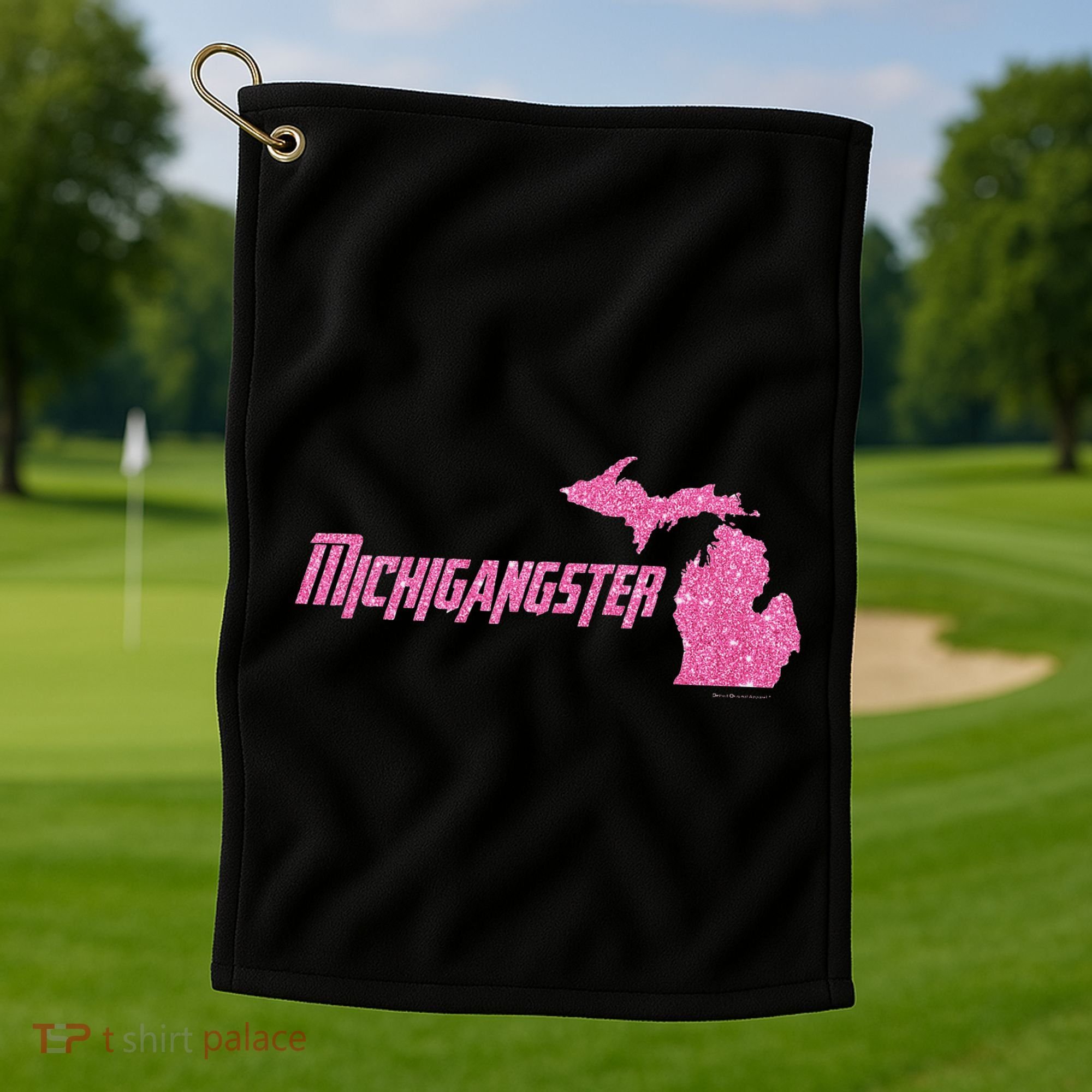 Michigangster Detroit Michigan Midwest Mitten Golf Towel