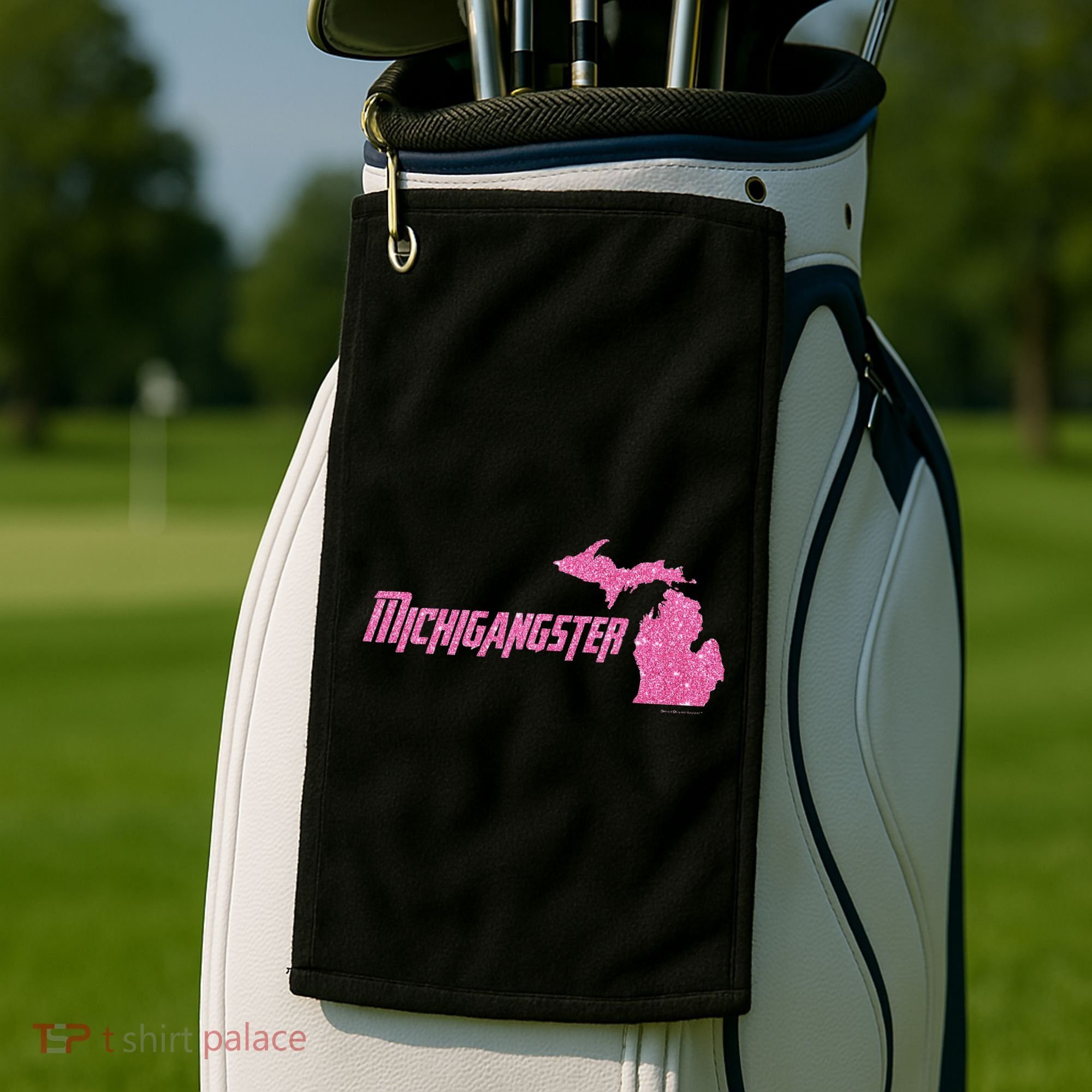 Michigangster Detroit Michigan Midwest Mitten Golf Towel