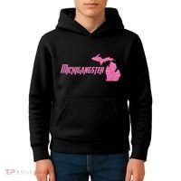 Michigangster Detroit Michigan Midwest Mitten Kids Hoodie thumb 4