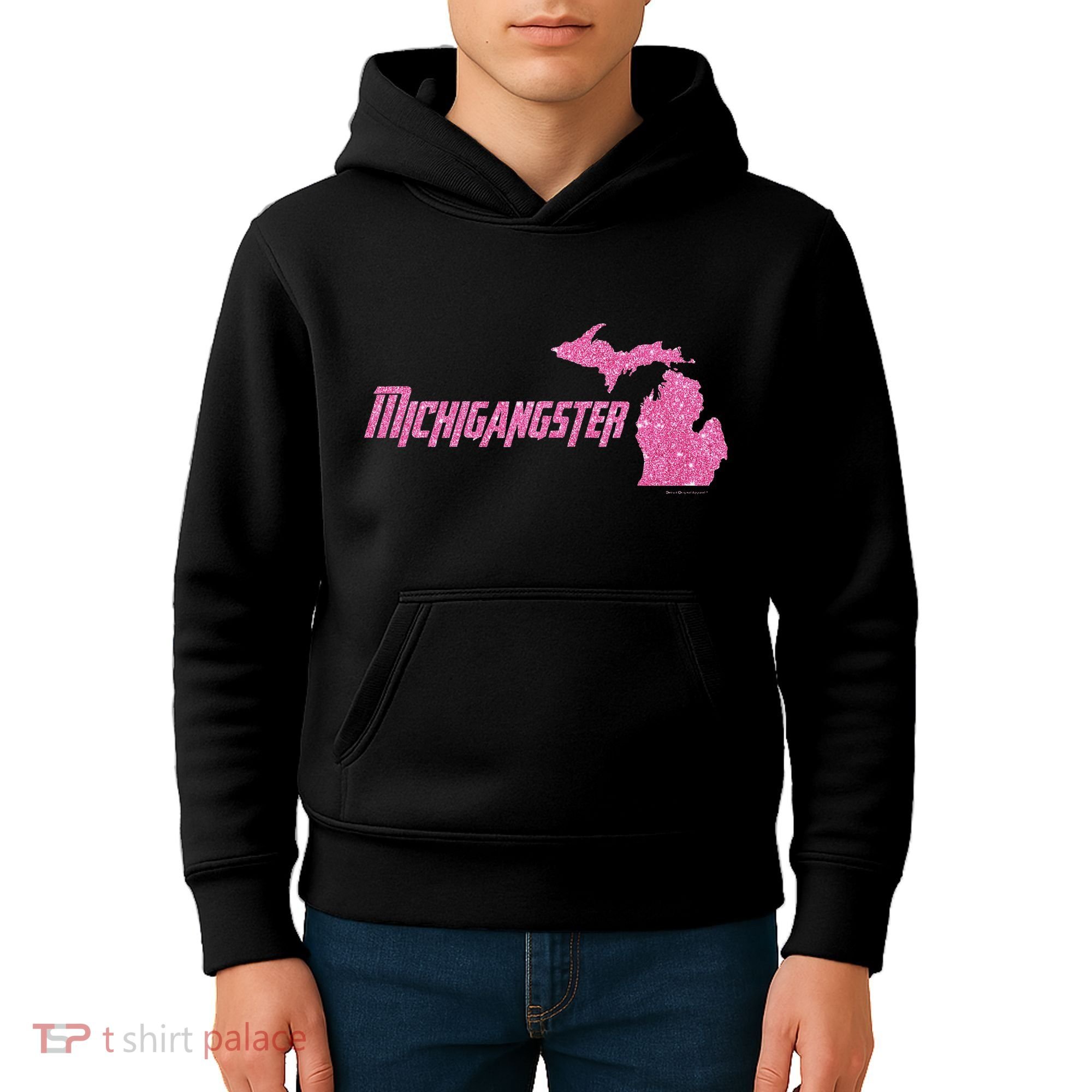 Michigangster Detroit Michigan Midwest Mitten Kids Hoodie
