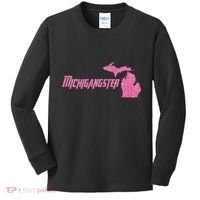 Michigangster Detroit Michigan Midwest Mitten Kids Long Sleeve Shirt thumb 0