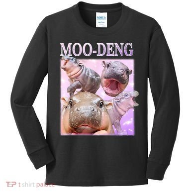 Moo Deng Kids Long Sleeve Shirt