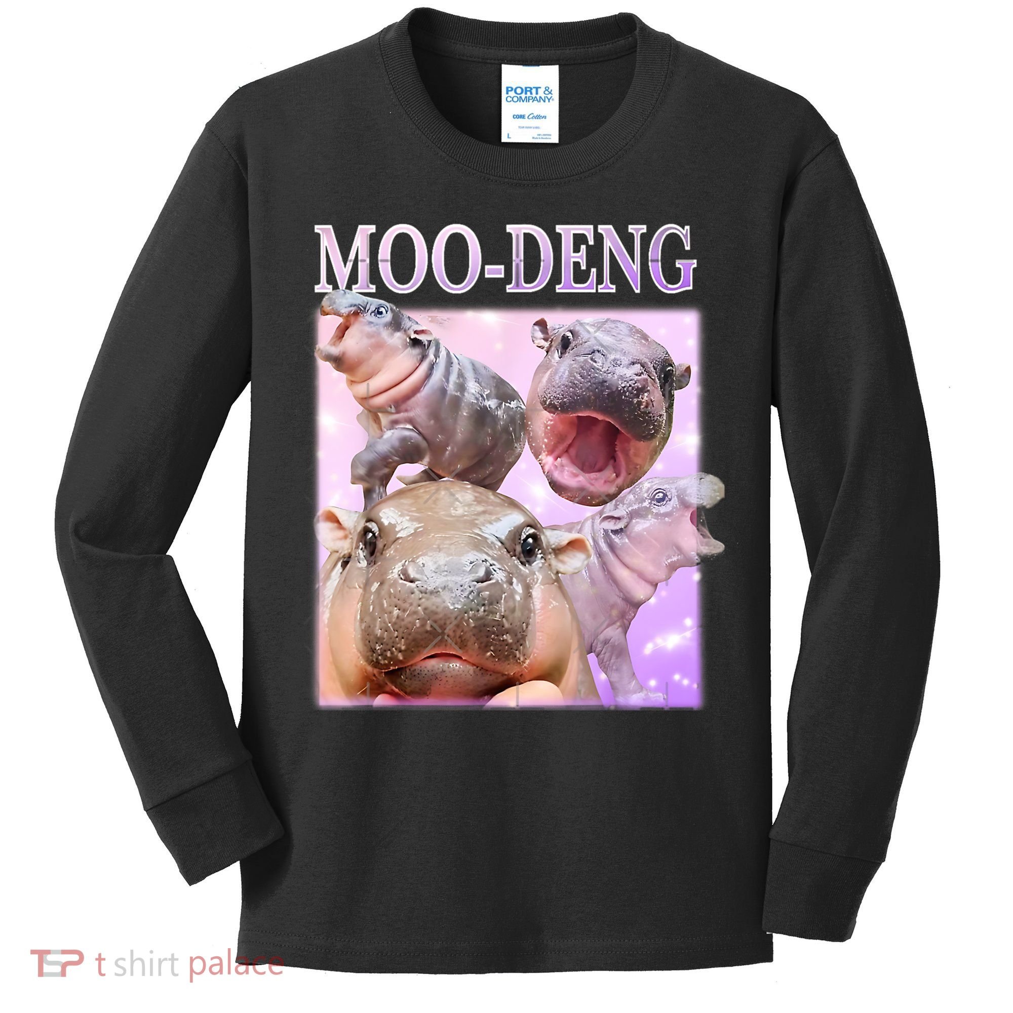 Moo Deng Kids Long Sleeve Shirt