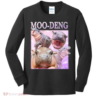 Moo Deng Kids Long Sleeve Shirt