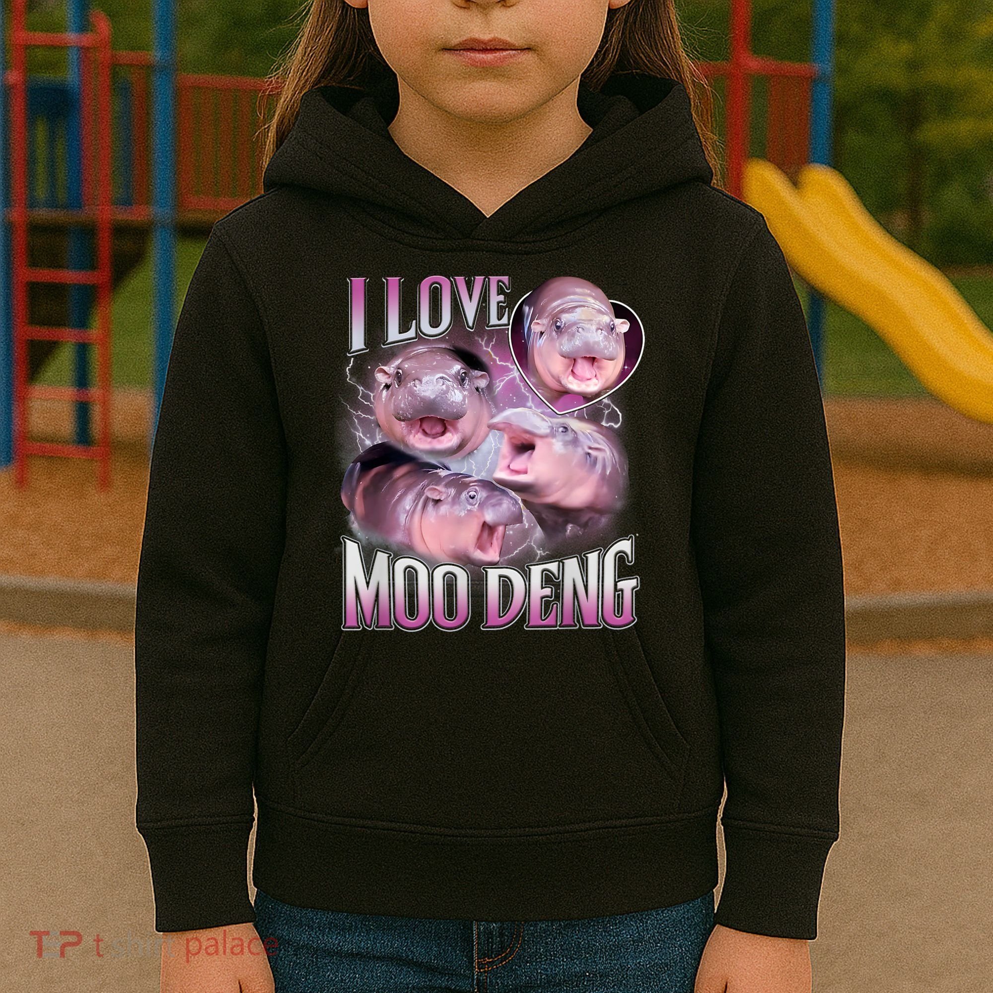 Moo Deng Kids Hoodie