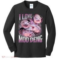 Moo Deng Kids Long Sleeve Shirt thumb 0