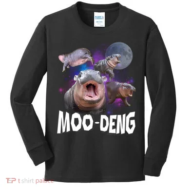 Moo Deng Kids Long Sleeve Shirt