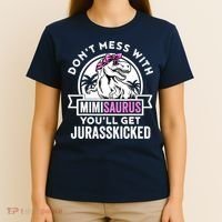 Mimisaurus Dinosaur Mimi Saurus Mother's Day T-Shirt thumb 4