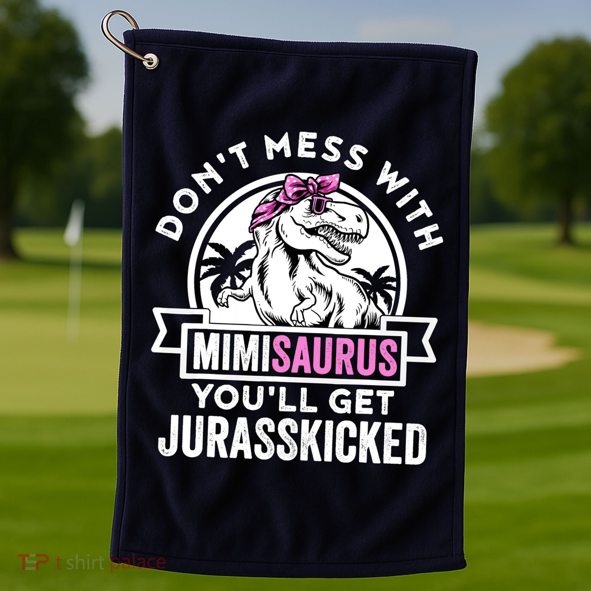 Mimisaurus Dinosaur Mimi Saurus Mother's Day Golf Towel
