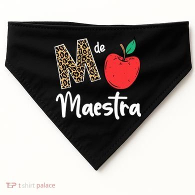 M De Maestra Bilingue Spanish Latina Teacher Appreciation USA-Made Doggie Bandana