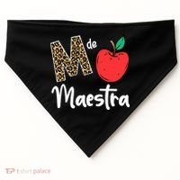 M De Maestra Bilingue Spanish Latina Teacher Appreciation USA-Made Doggie Bandana thumb 0
