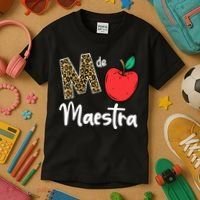 M De Maestra Bilingue Spanish Latina Teacher Appreciation Kids T-Shirt thumb 3
