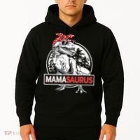 Mothers Day Mamasaurus T Rex Dinosaur Funny Mama Saurus Mother's Day Hoodie thumb 2