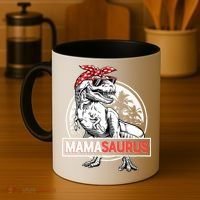 Mothers Day Mamasaurus T Rex Dinosaur Funny Mama Saurus Mother's Day Coffee Mug thumb 4