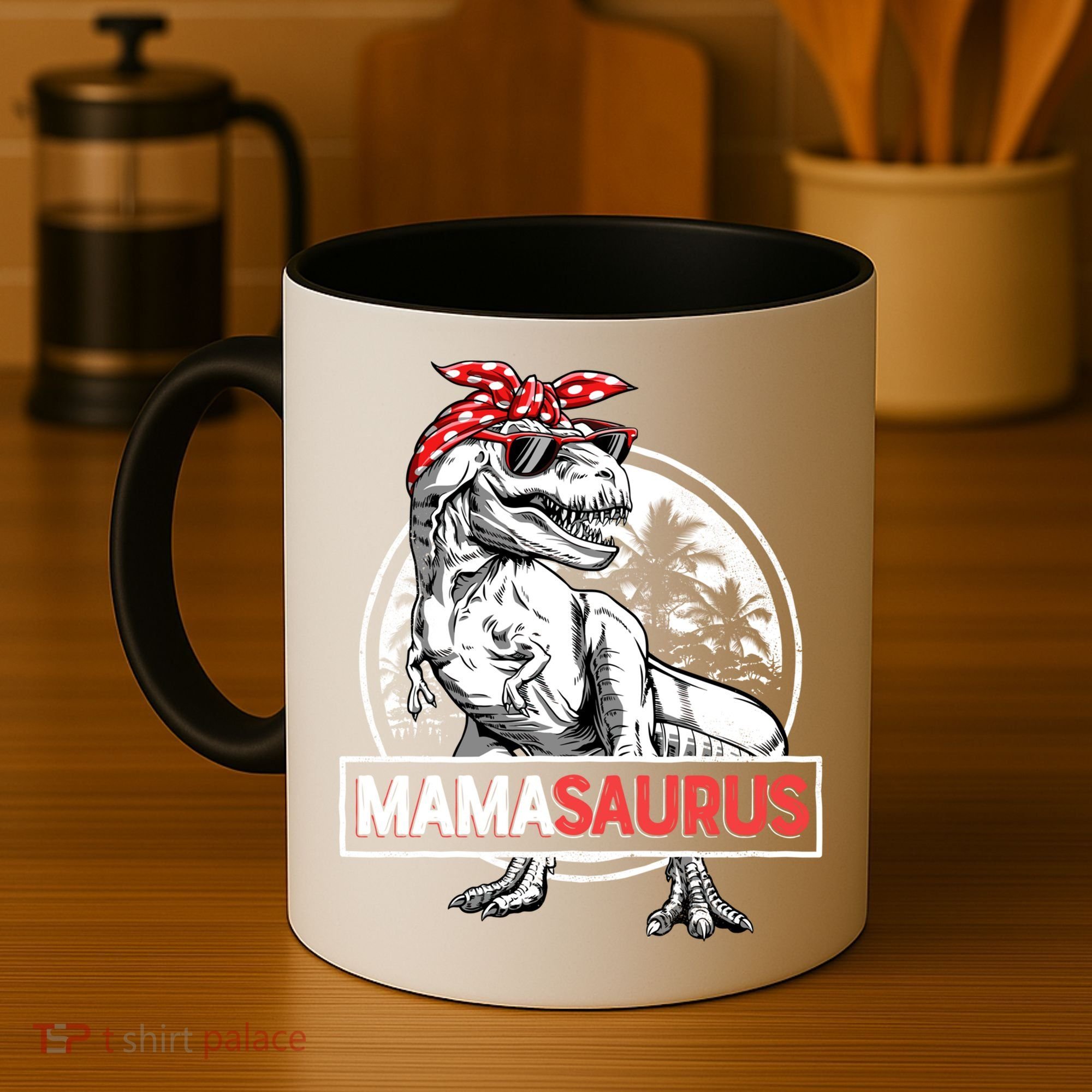 Mothers Day Mamasaurus T Rex Dinosaur Funny Mama Saurus Mother's Day Coffee Mug