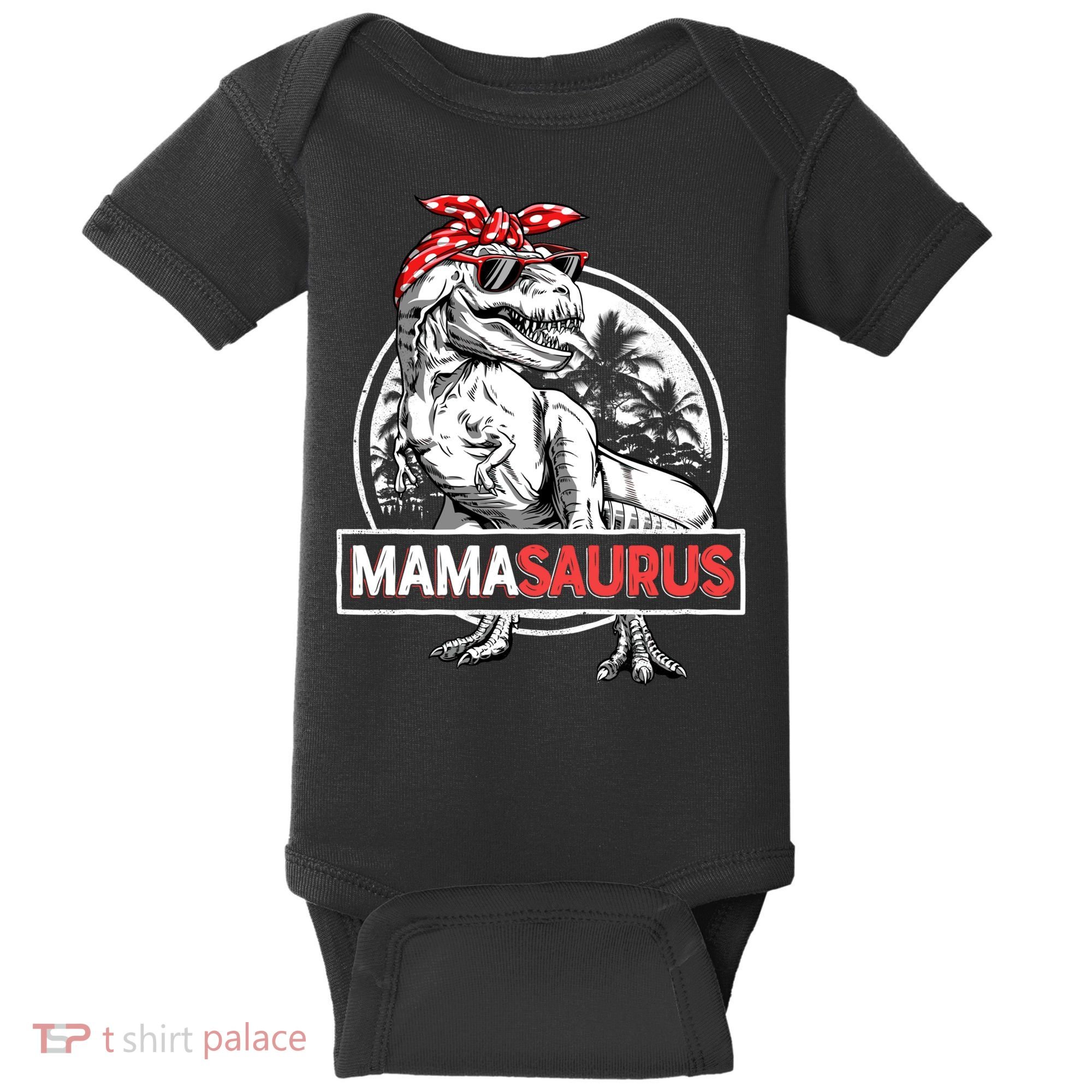 Mothers Day Mamasaurus T Rex Dinosaur Funny Mama Saurus Mother's Day Baby Bodysuit