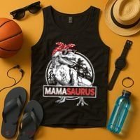Mothers Day Mamasaurus T Rex Dinosaur Funny Mama Saurus Mother's Day Tank Top thumb 4