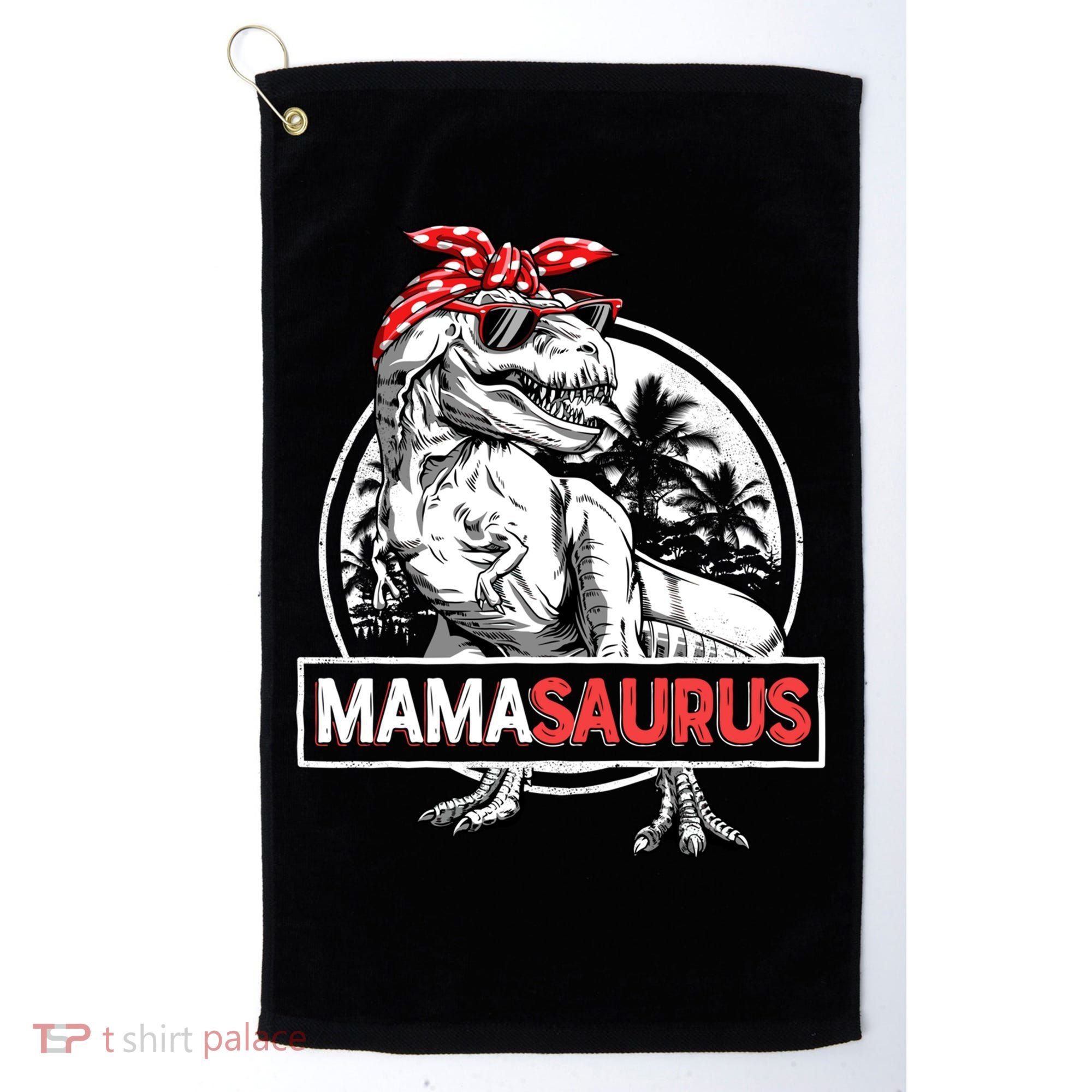 Mothers Day Mamasaurus T Rex Dinosaur Funny Mama Saurus Mother's Day Golf Towel