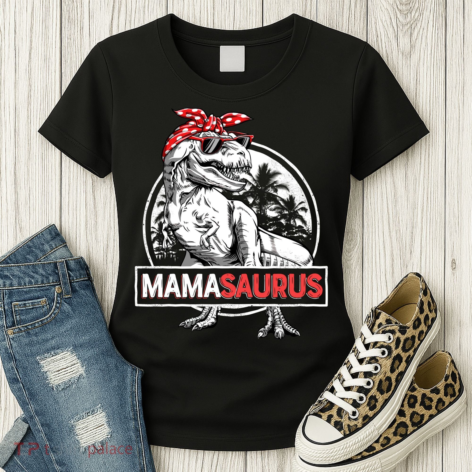 Mothers Day Mamasaurus T Rex Dinosaur Funny Mama Saurus Mother's Day Women's T-Shirt