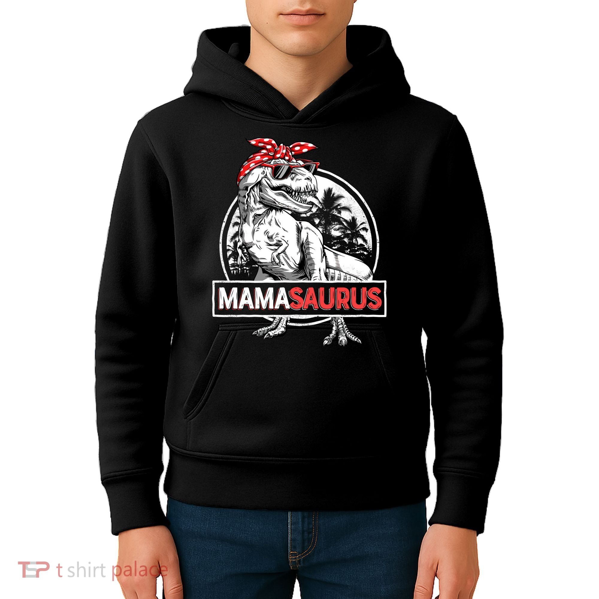 Mothers Day Mamasaurus T Rex Dinosaur Funny Mama Saurus Mother's Day Kids Hoodie