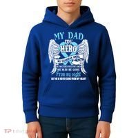 My Dad My Hero My Guardian Angel He Watches Over My Back Gift Kids Hoodie thumb 4