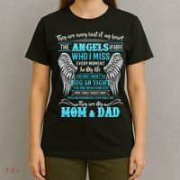 Mom & Dad My Angels In Memories Of Parents In Heaven T-Shirt thumb 4