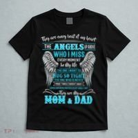 Mom & Dad My Angels In Memories Of Parents In Heaven T-Shirt thumb 5