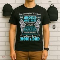 Mom & Dad My Angels In Memories Of Parents In Heaven T-Shirt thumb 6