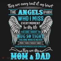 Mom & Dad My Angels In Memories Of Parents In Heaven T-Shirt thumb 7