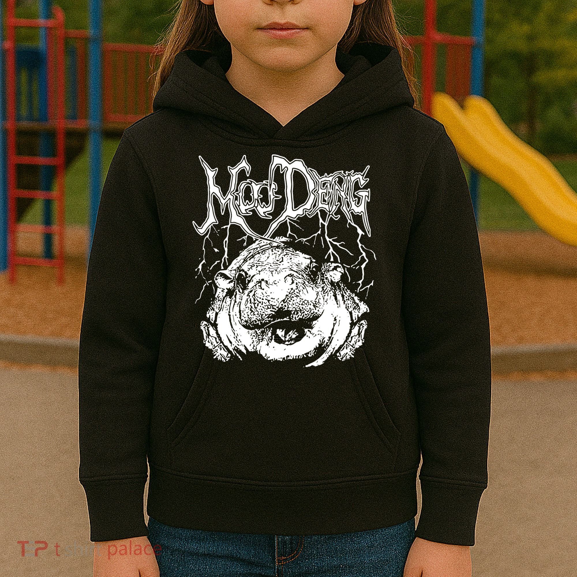 Moo Deng Metal Kids Hoodie