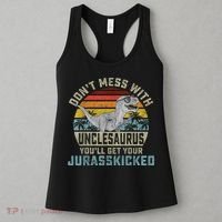 Mens Don't Mess With Unclesaurus You'll Get Jurasskicked Uncle Women's Tank Top thumb 3