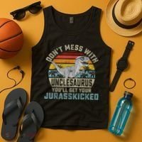 Mens Don't Mess With Unclesaurus You'll Get Jurasskicked Uncle Tank Top thumb 4