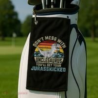 Mens Don't Mess With Unclesaurus You'll Get Jurasskicked Uncle Golf Towel thumb 2