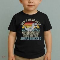 Mens Don't Mess With Unclesaurus You'll Get Jurasskicked Uncle Toddler T-Shirt thumb 2
