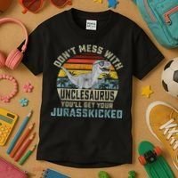 Mens Don't Mess With Unclesaurus You'll Get Jurasskicked Uncle Kids T-Shirt thumb 3