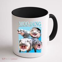 Moo Deng Meme Hippo Funny Coffee Mug thumb 1