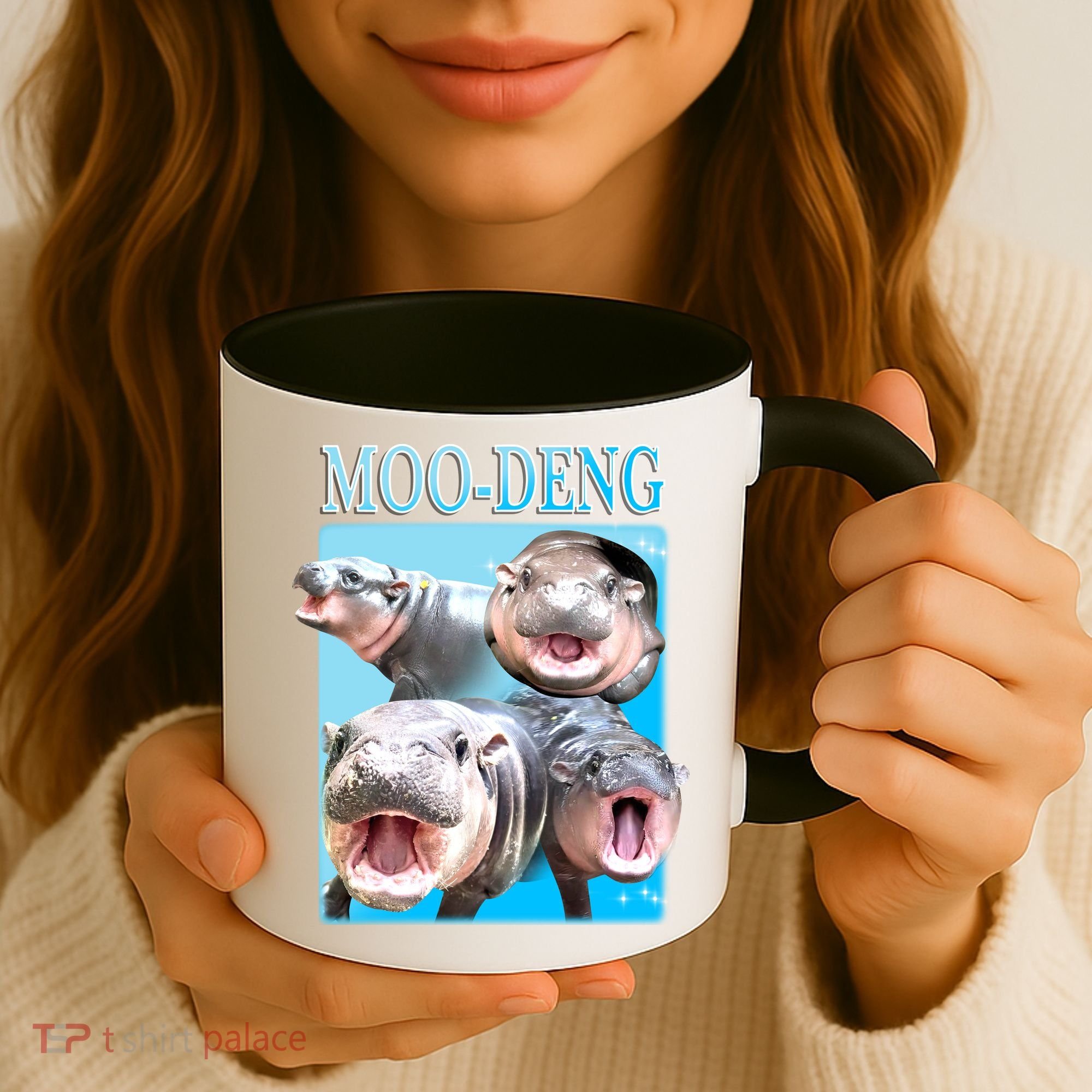 Moo Deng Meme Hippo Funny Coffee Mug