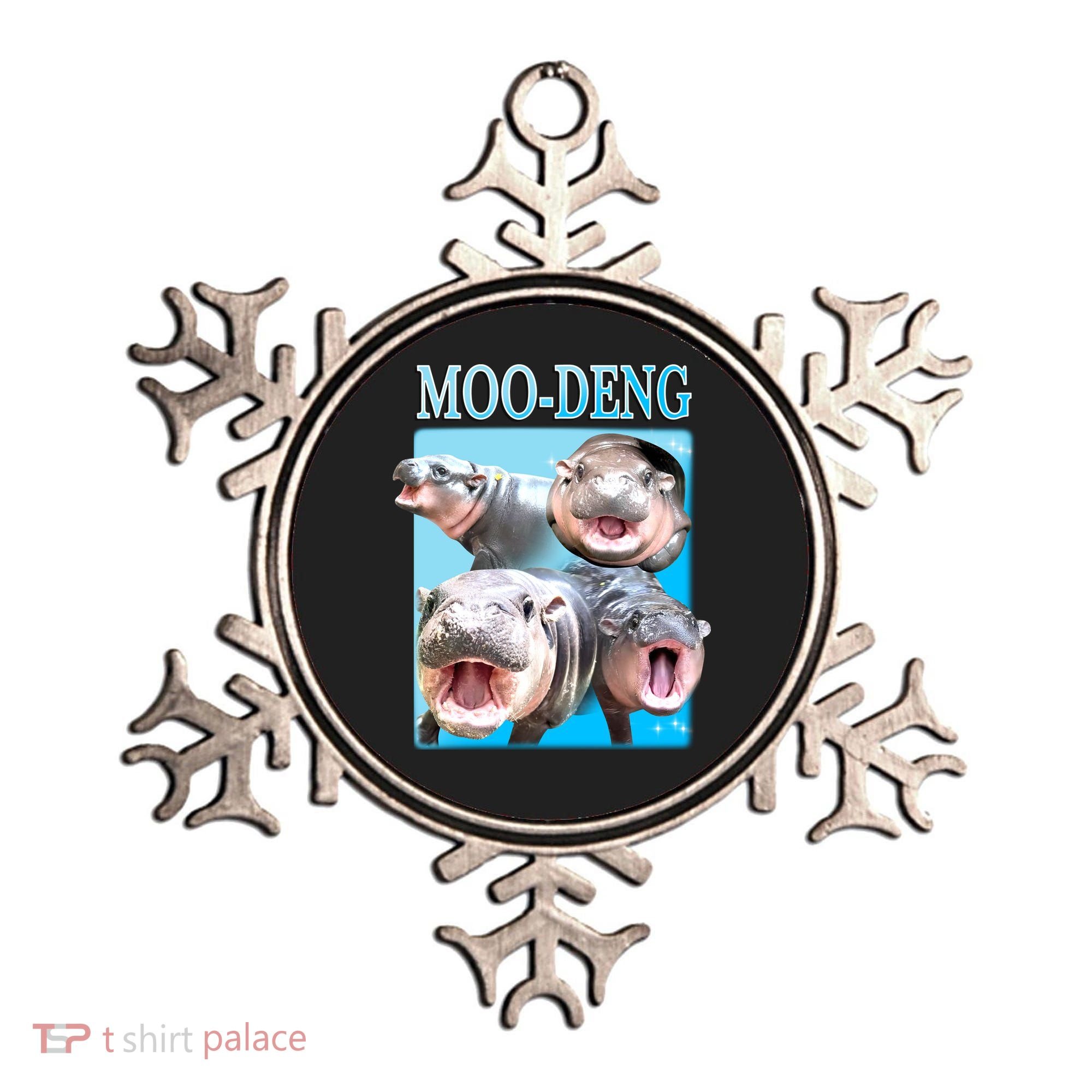 Moo Deng Meme Hippo Funny Ornament