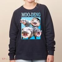 Moo Deng Meme Hippo Funny Women's Sweatshirt thumb 0