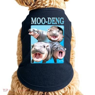 Moo Deng Meme Hippo Funny Doggie Tank