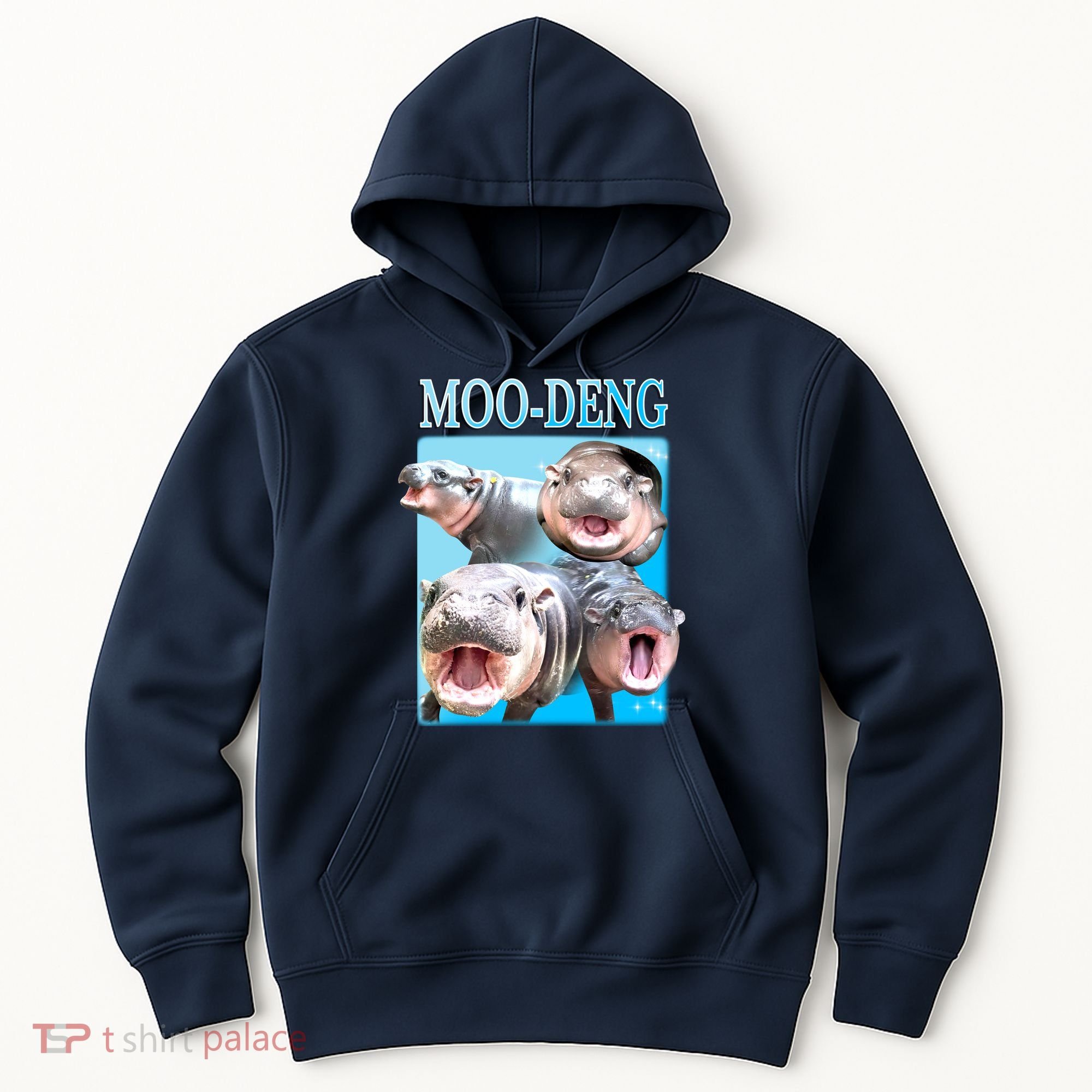 Moo Deng Meme Hippo Funny Hoodie