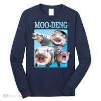 Moo Deng Meme Hippo Funny Long Sleeve Shirt thumb 0