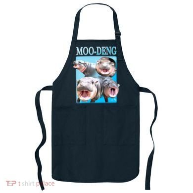 Moo Deng Meme Hippo Funny Apron