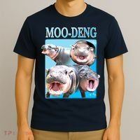 Moo Deng Meme Hippo Funny T-Shirt thumb 3