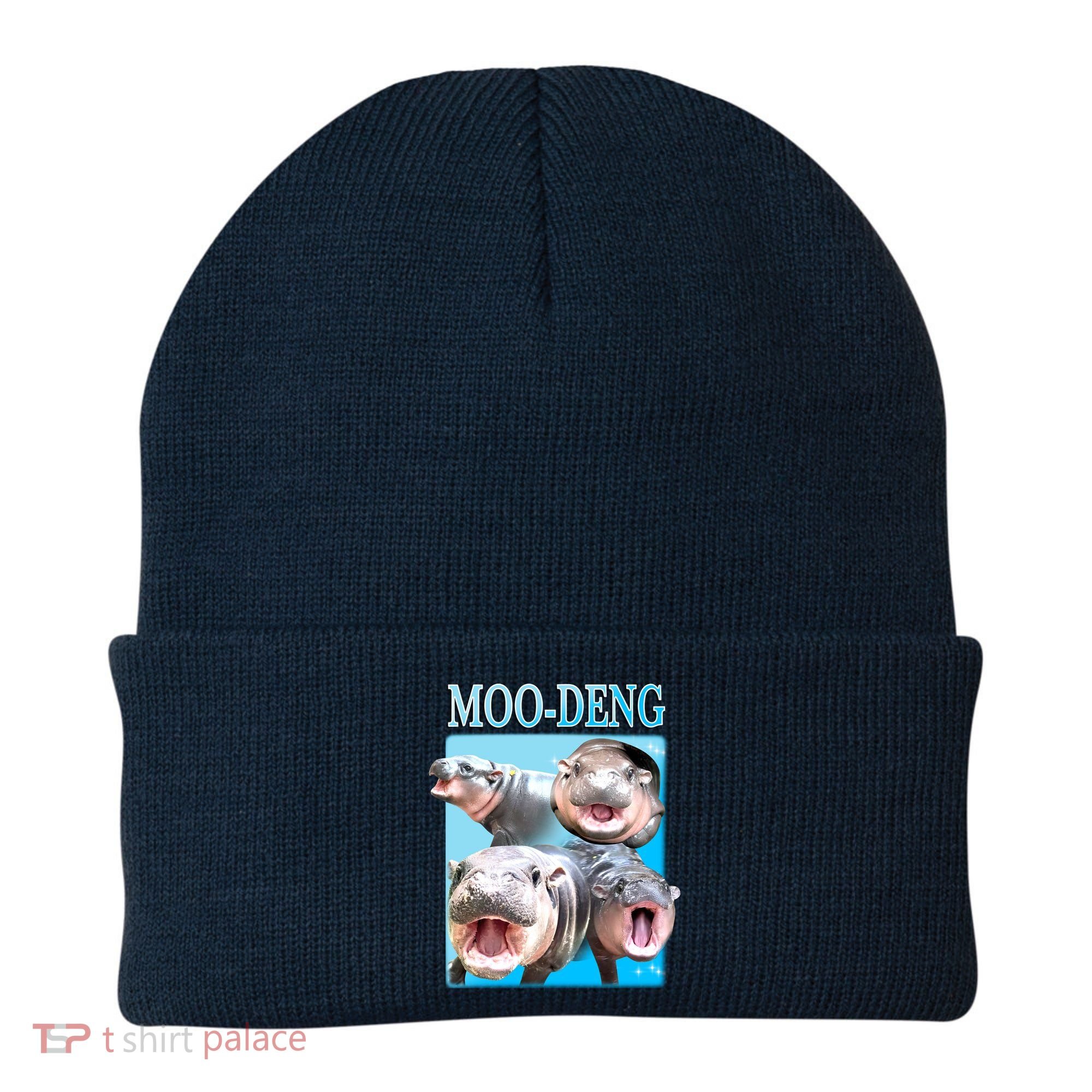 Moo Deng Meme Hippo Funny Beanie