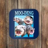 Moo Deng Meme Hippo Funny Coaster thumb 0