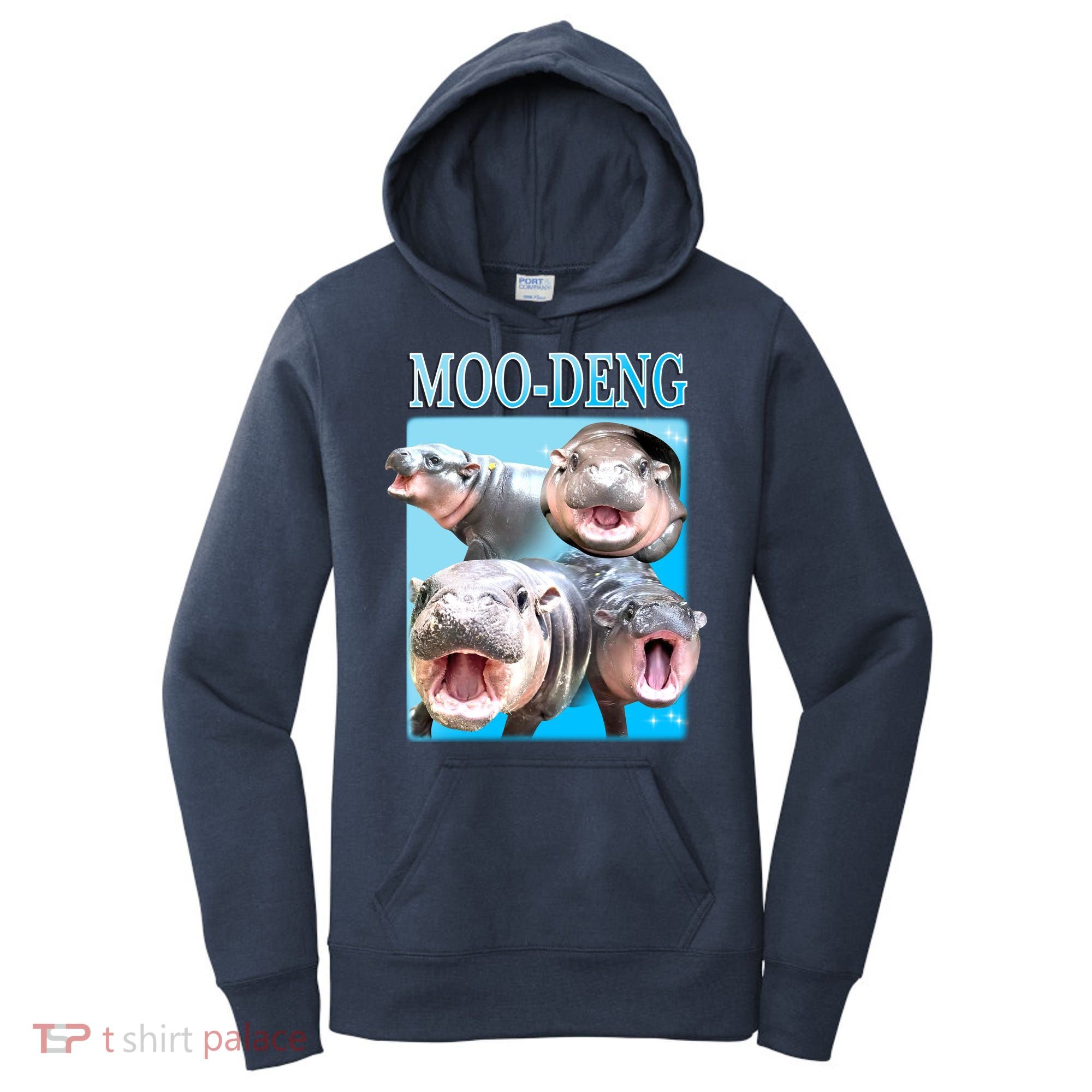 Moo Deng Meme Hippo Funny Women's Hoodie